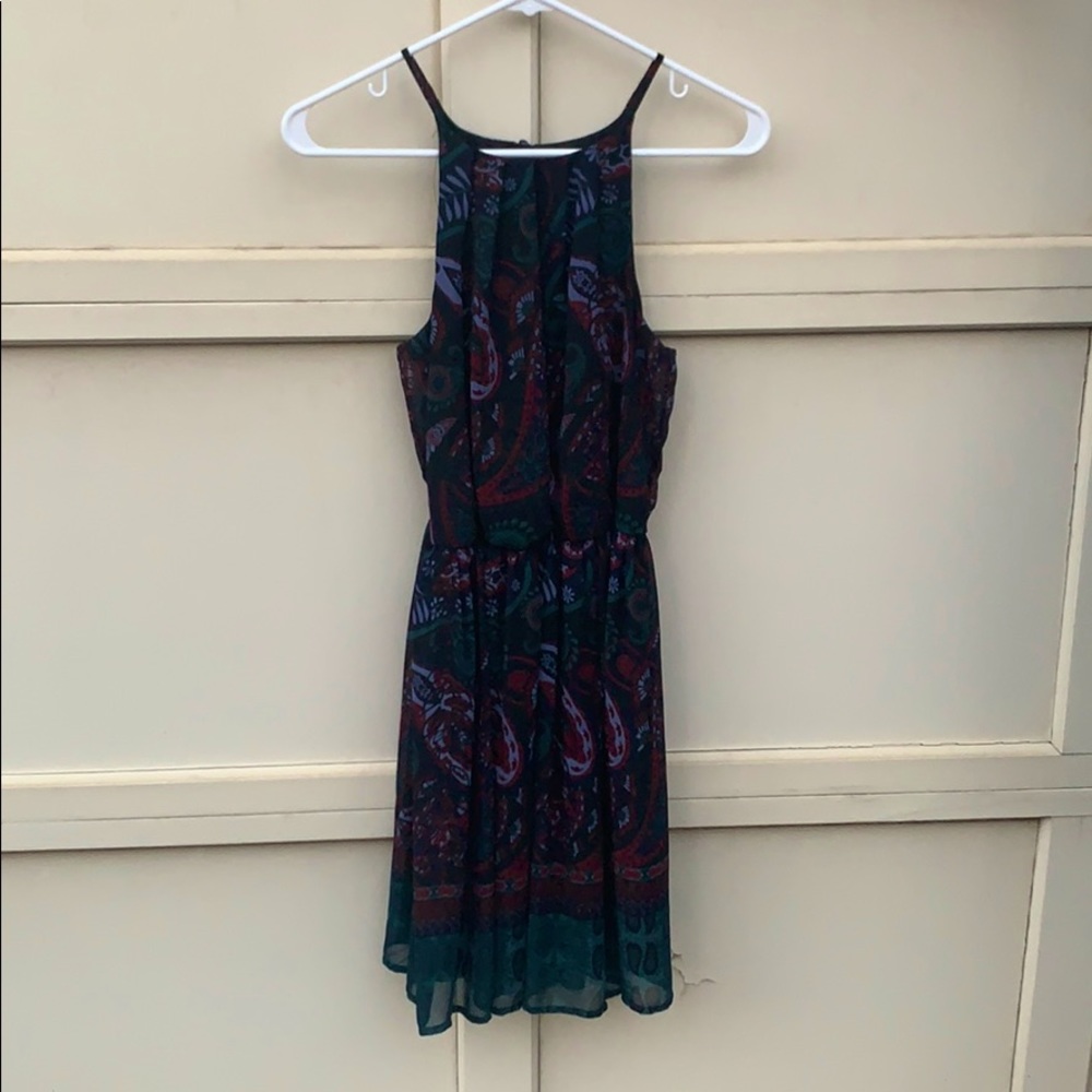 High neck mini dress